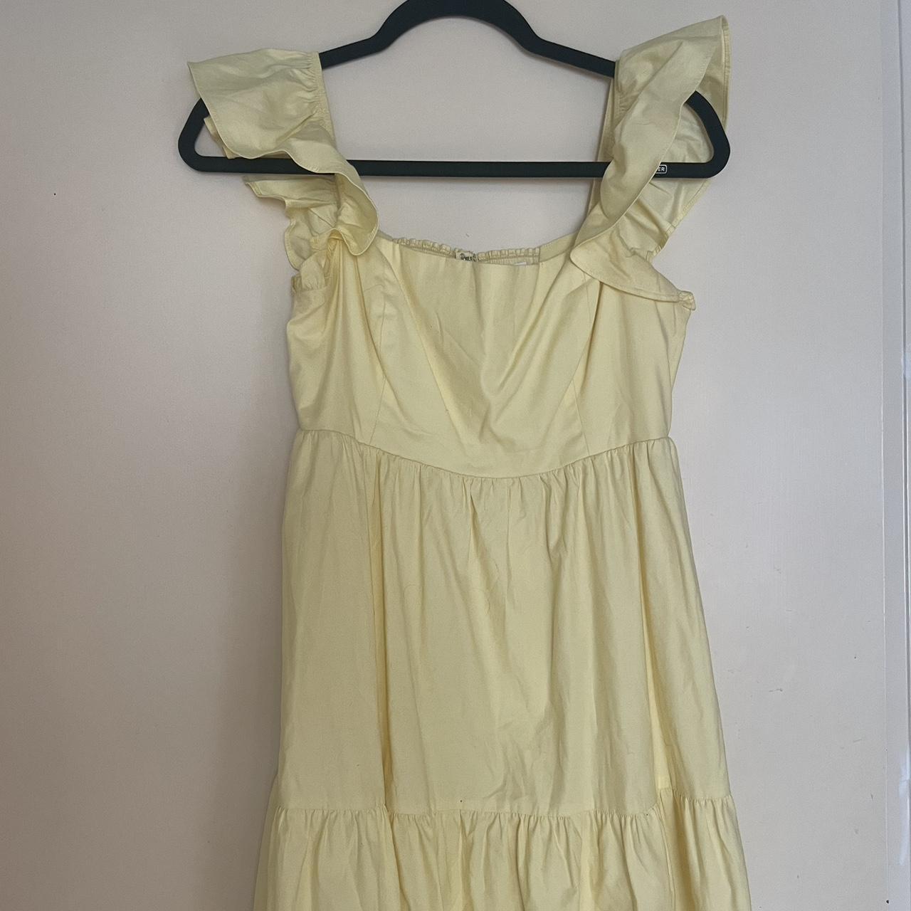 Yellow Reformation dress Worn once - minor flaws... - Depop