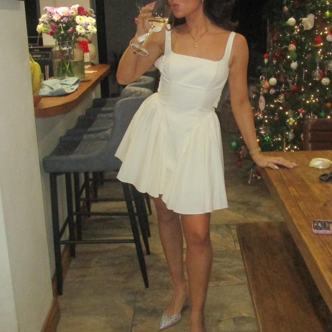 House of cb Florianne ivory bow mini dress Depop