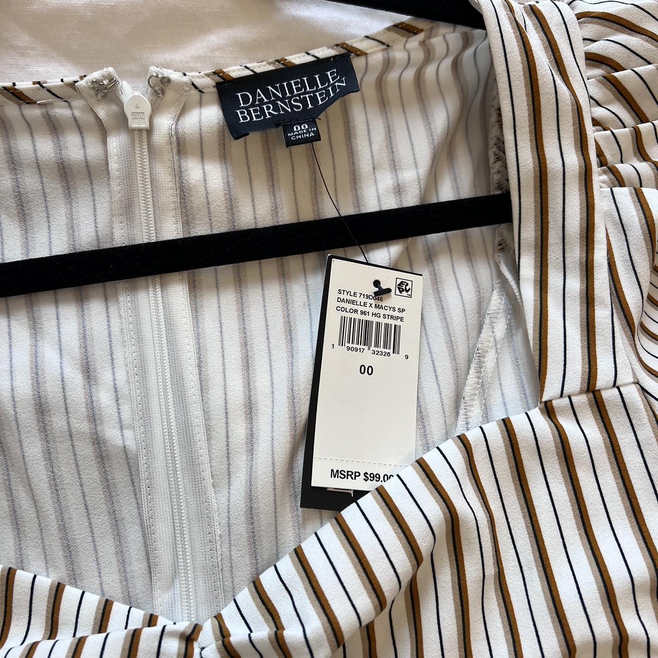 Macy's Women's Tan and Cream Dress Depop