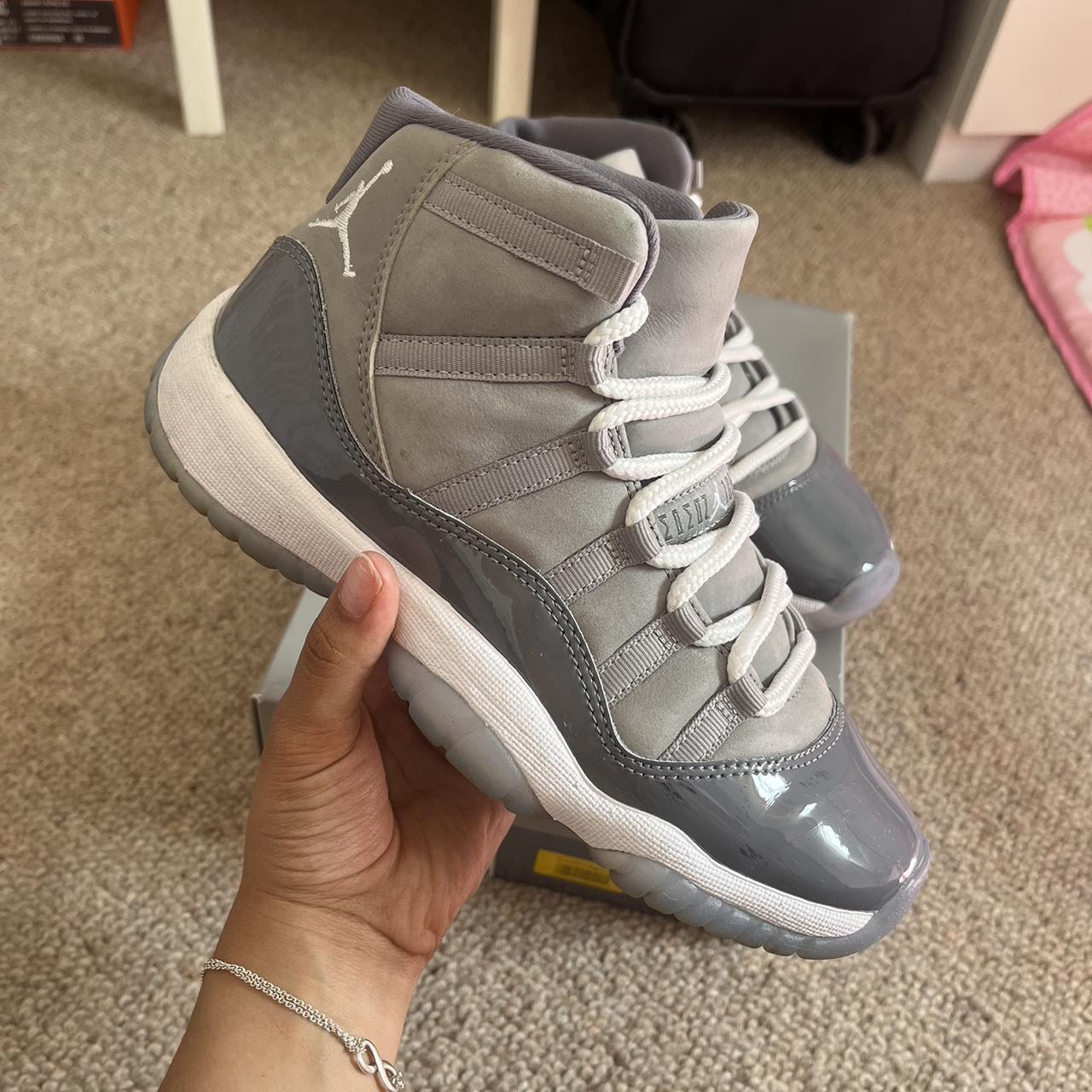 Jordan 11 cool grey GS, worn and few scuff marks on... - Depop