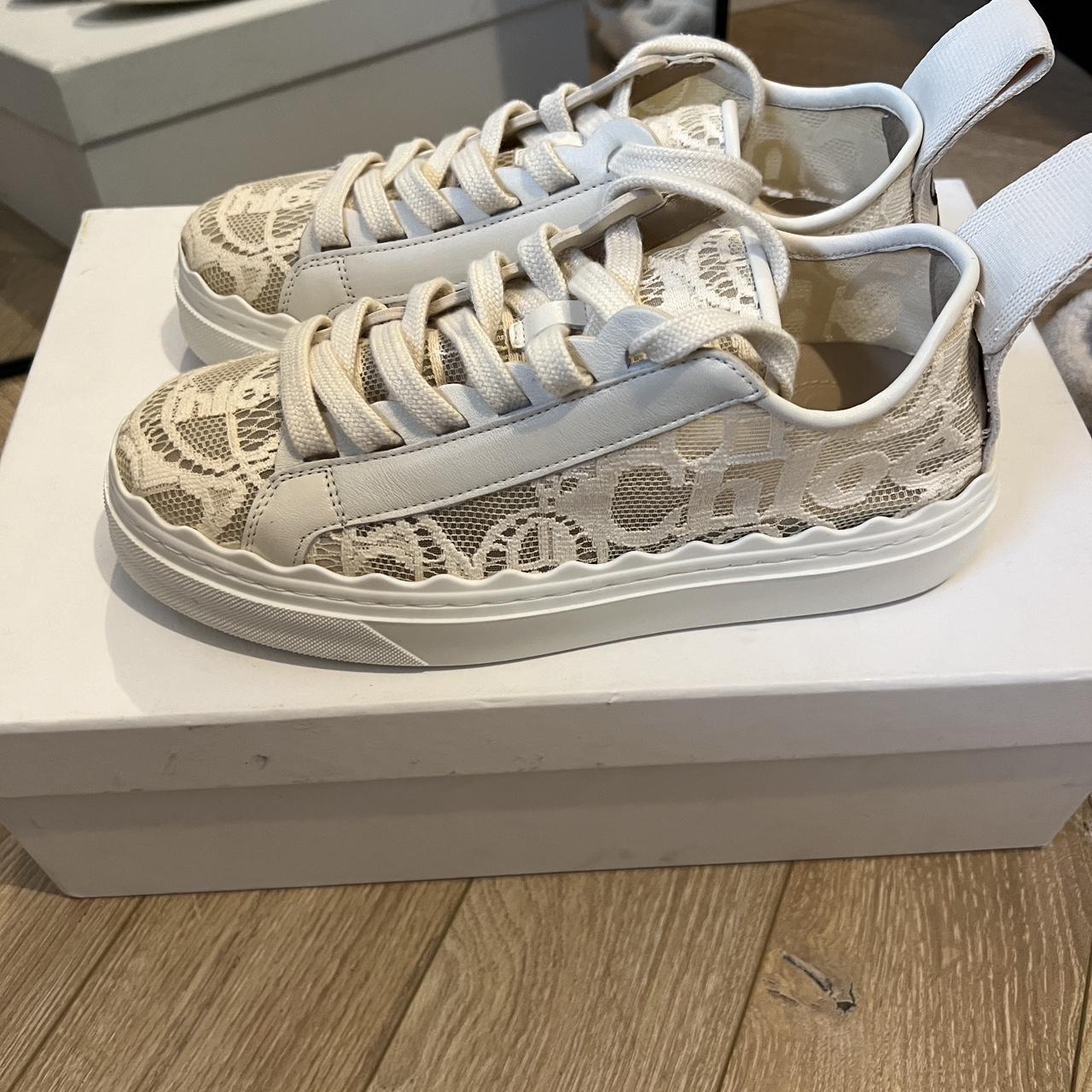 Chloe Lauren lace trainers mild beige Size 36 - | Depop Chloe Lauren lace trainers mild beige Size 36 - | Depop