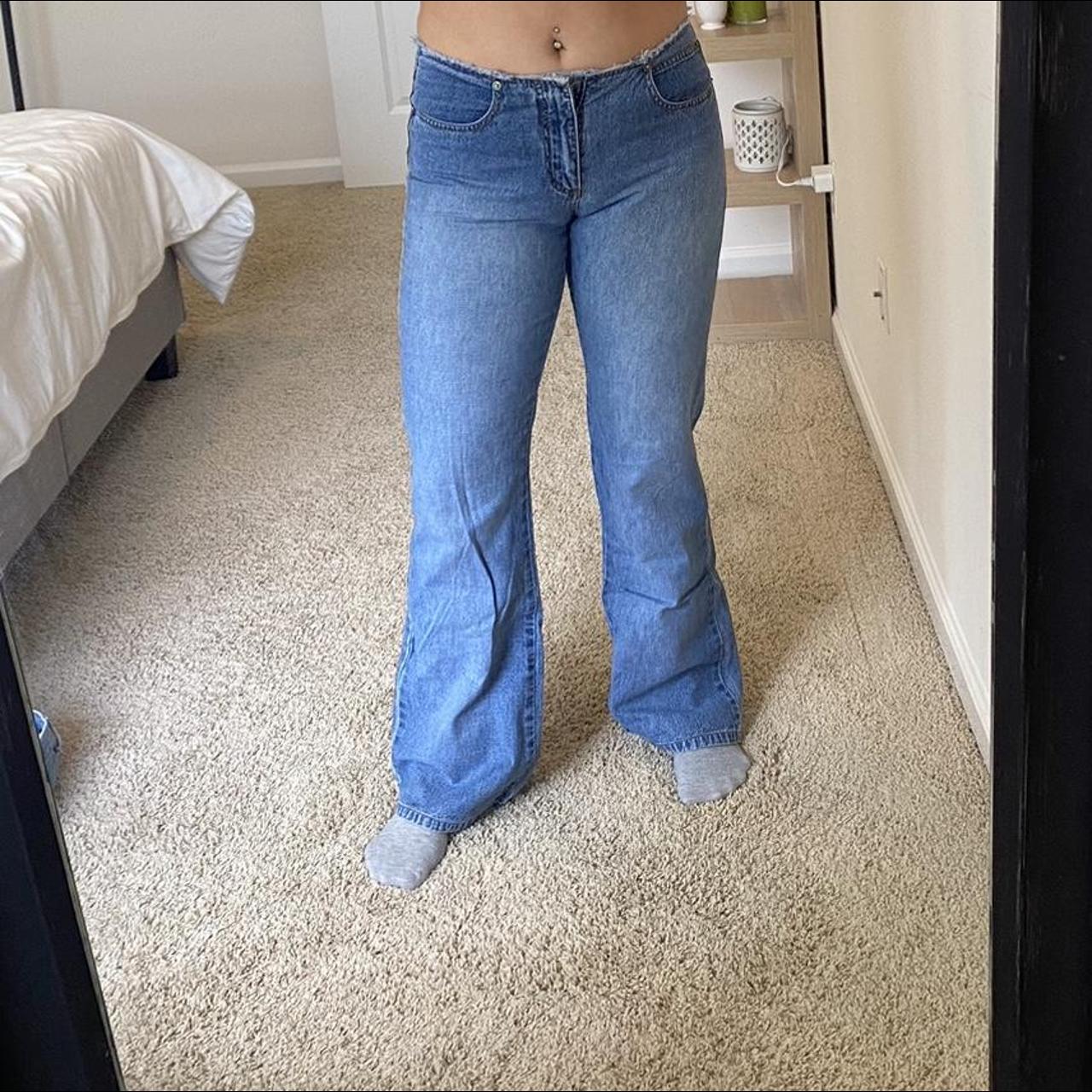 Cutoff waistband low rise jeans Tag says size... - Depop