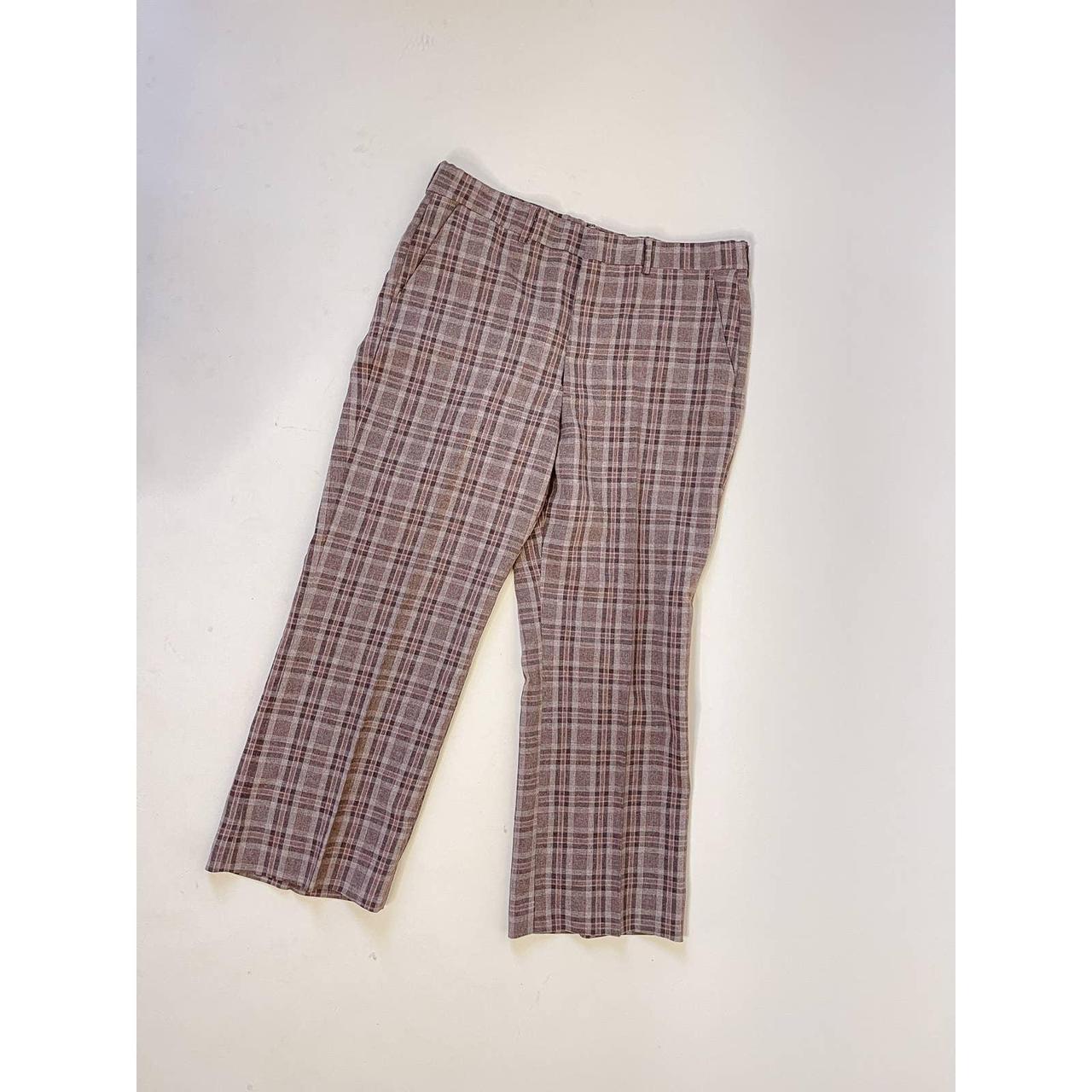 70s Sears Sportswear mens trouser in brown plaid... - Depop