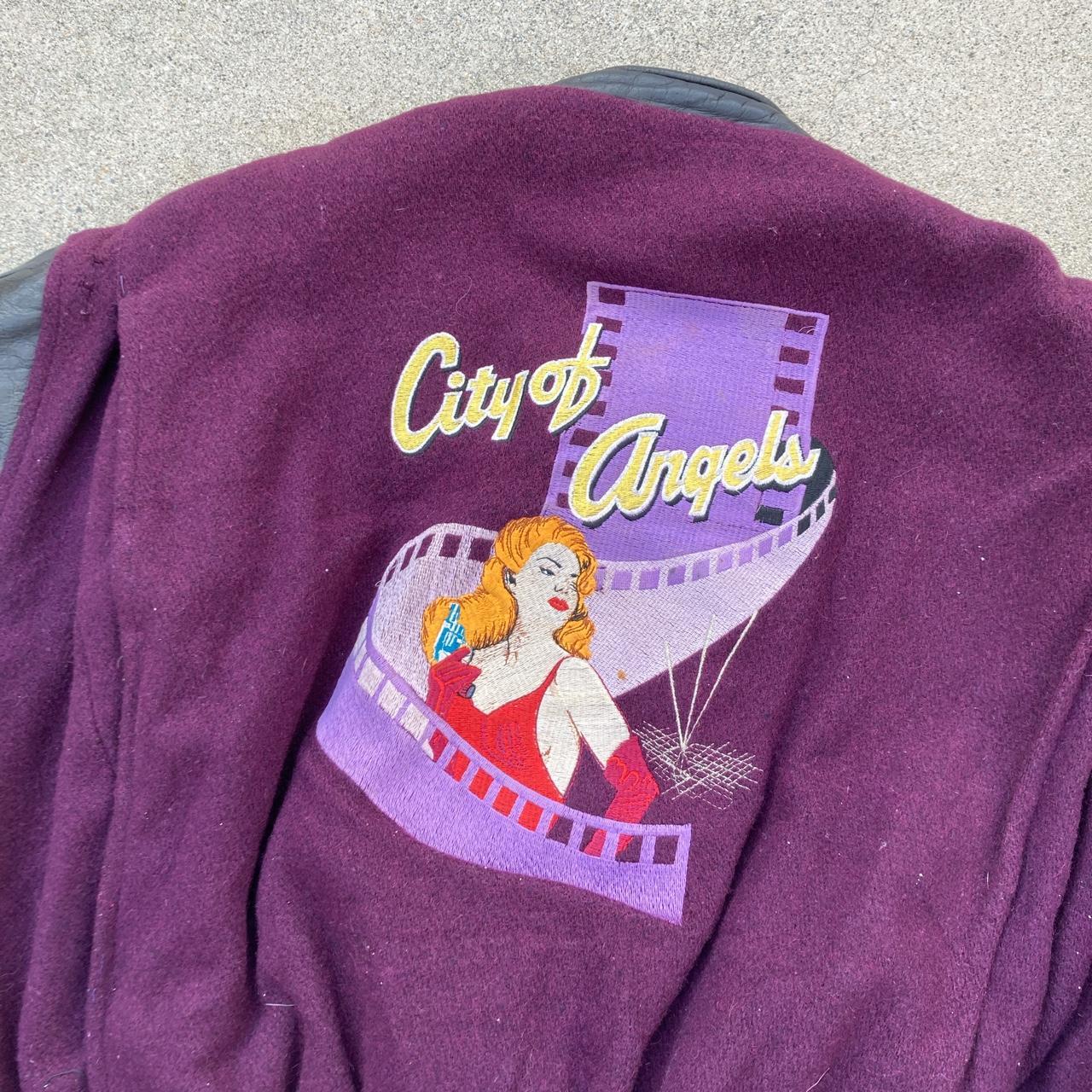 Vintage LA city of angels leather jacket bomber... Depop