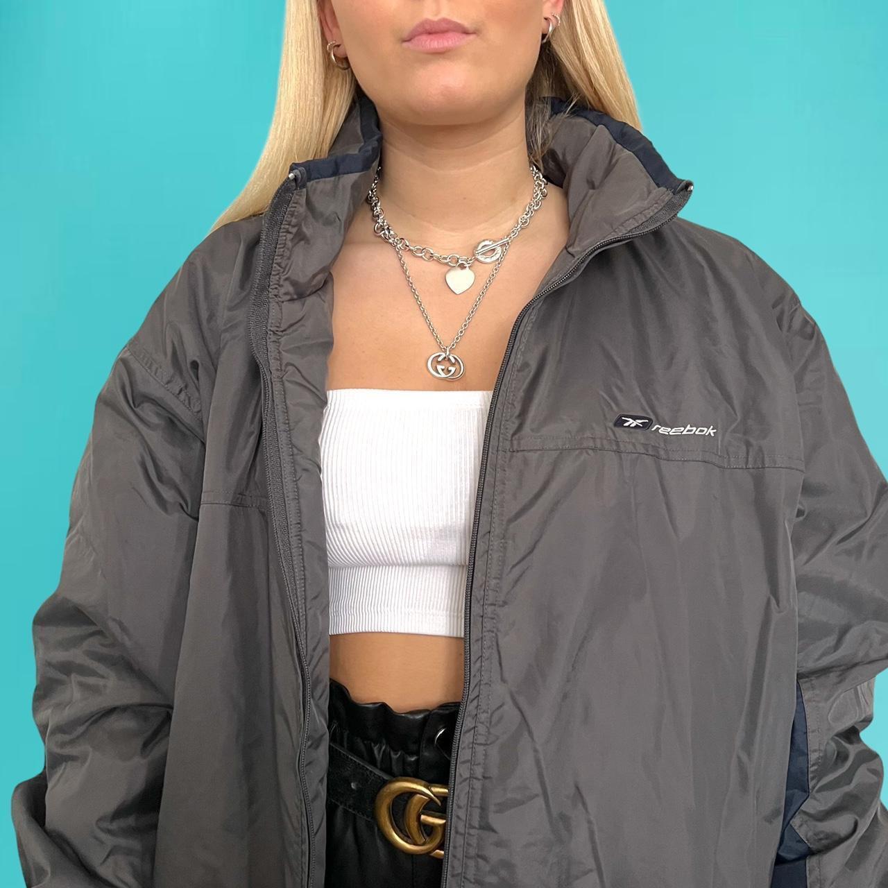 Vintage Reebok Jacket Rare vintage 90s grey and. Depop