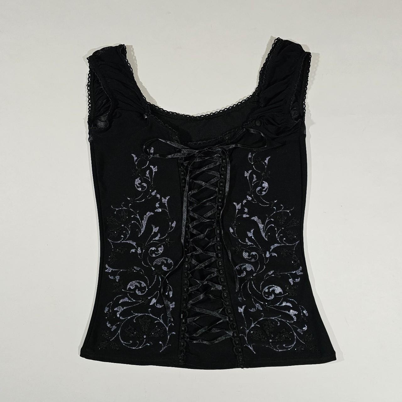 Vintage Whimsigoth Beaded Corset Top (Small)