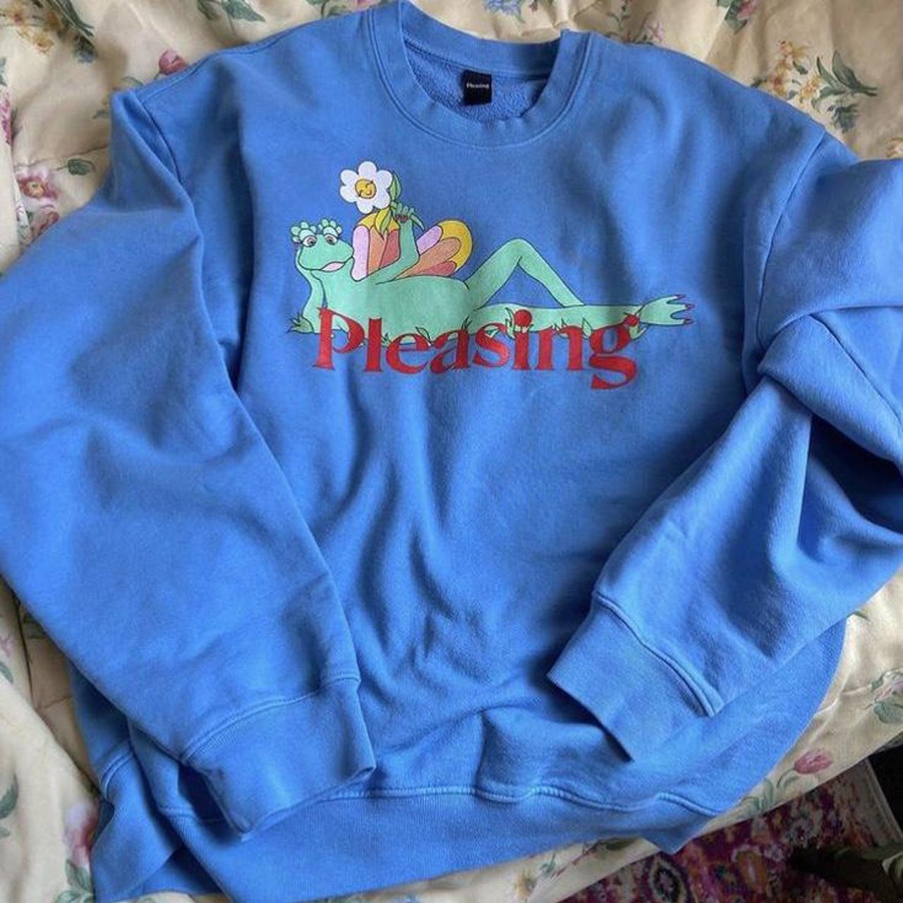 Pleasing Shroom Bloom crewneck in sky blue. Color is... - Depop