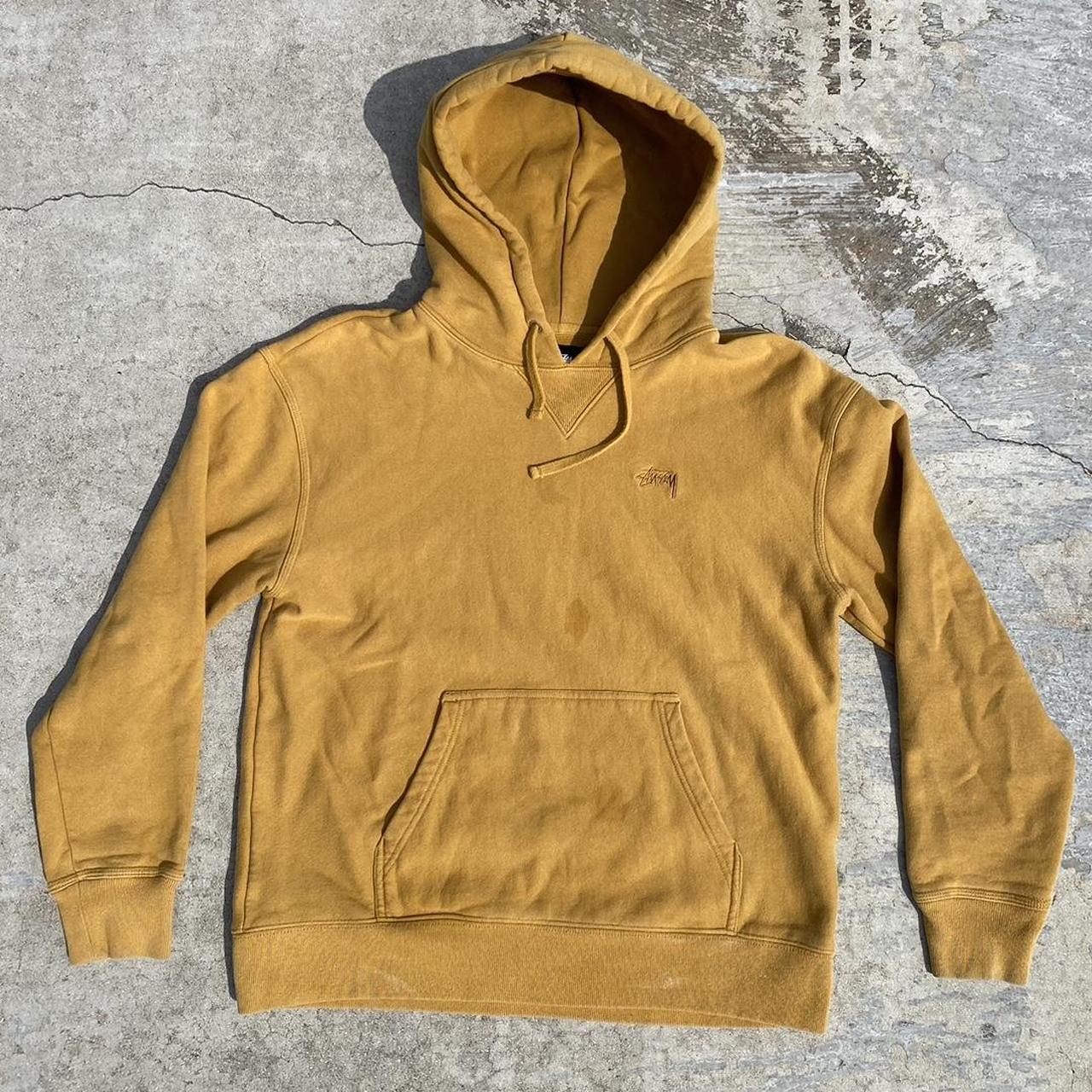 STUSSY HOODIE SIZE SMALL BEAUTIFUL MUSTARD YELLOW. Depop