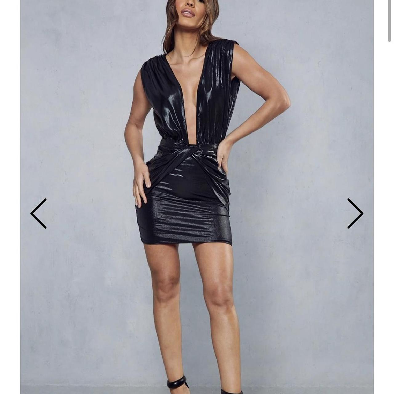 Metallic plunge dress best sale