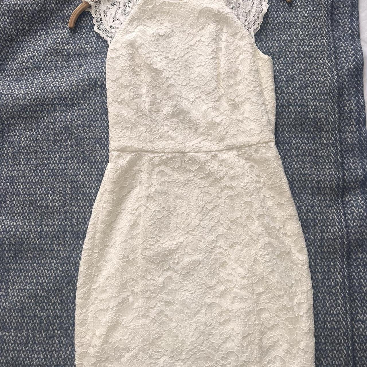 Forever New white lace dress with satin lining. Worn... - Depop