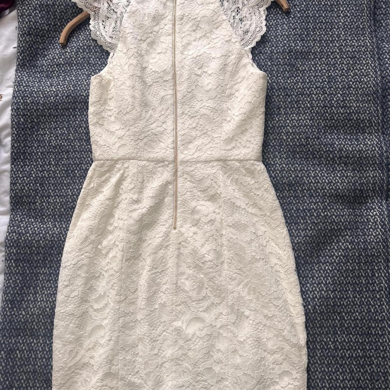 Forever New white lace dress with satin lining. Worn... - Depop