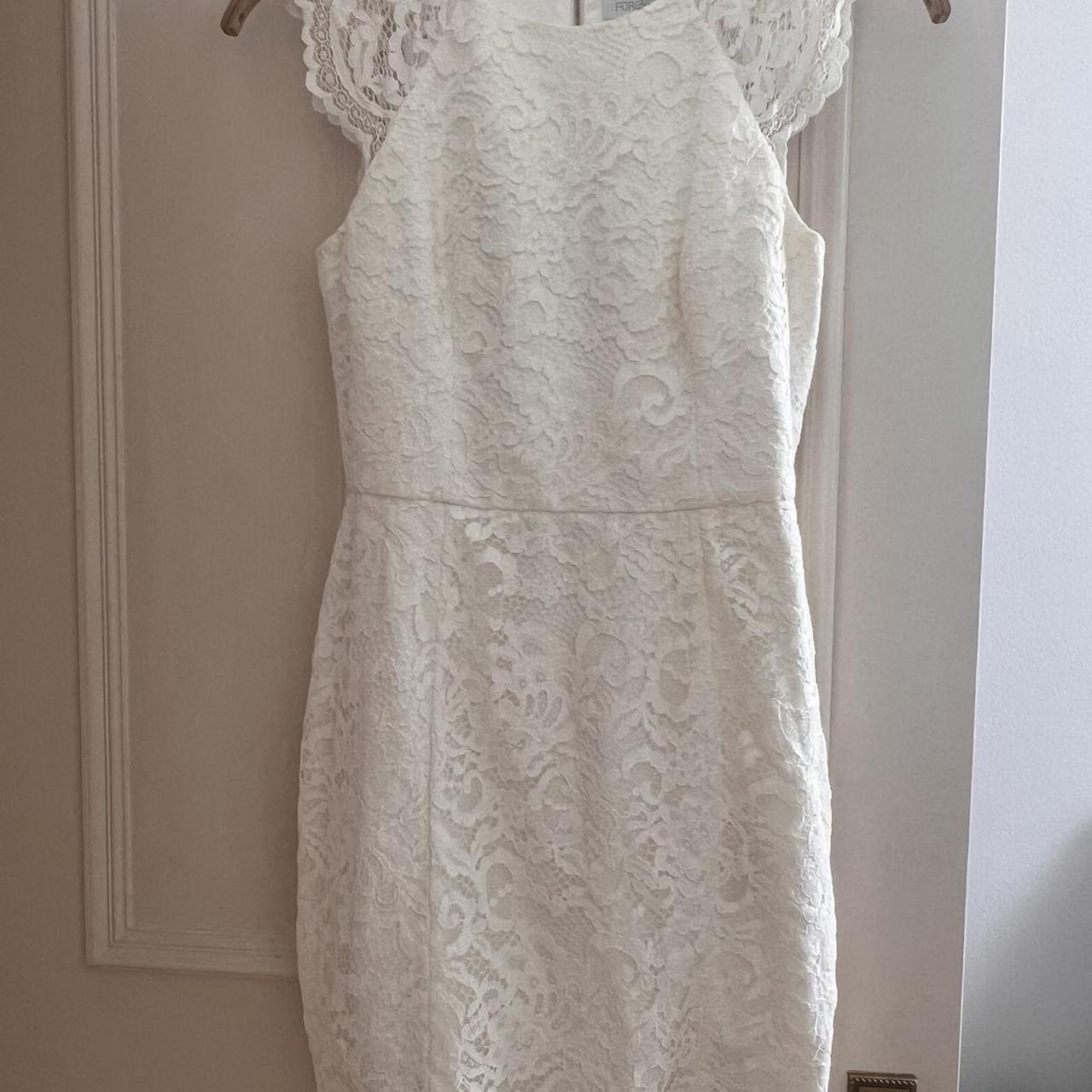 Forever New white lace dress with satin lining. Worn... - Depop