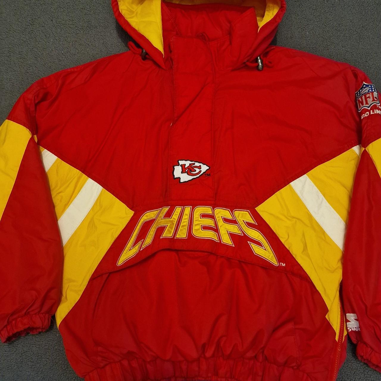 Vintage 90s Kansas City Chiefs Puffer Starter Jacket - Depop