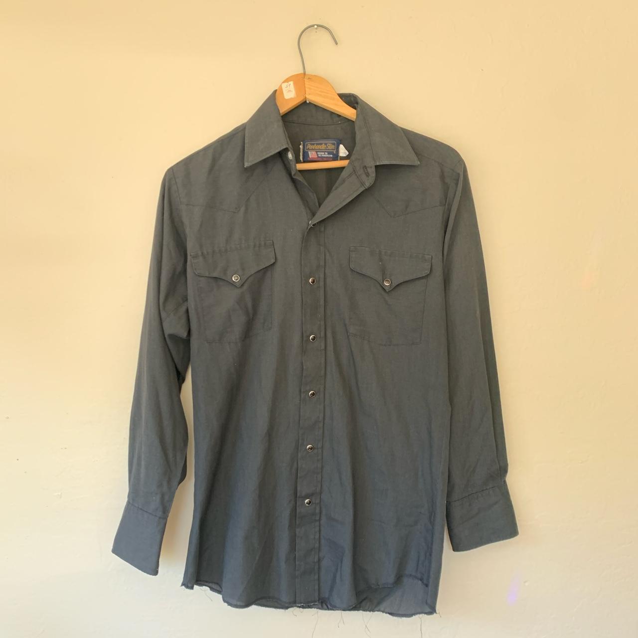 Mens Pearl Snap Black Western Shirt size small could... - Depop