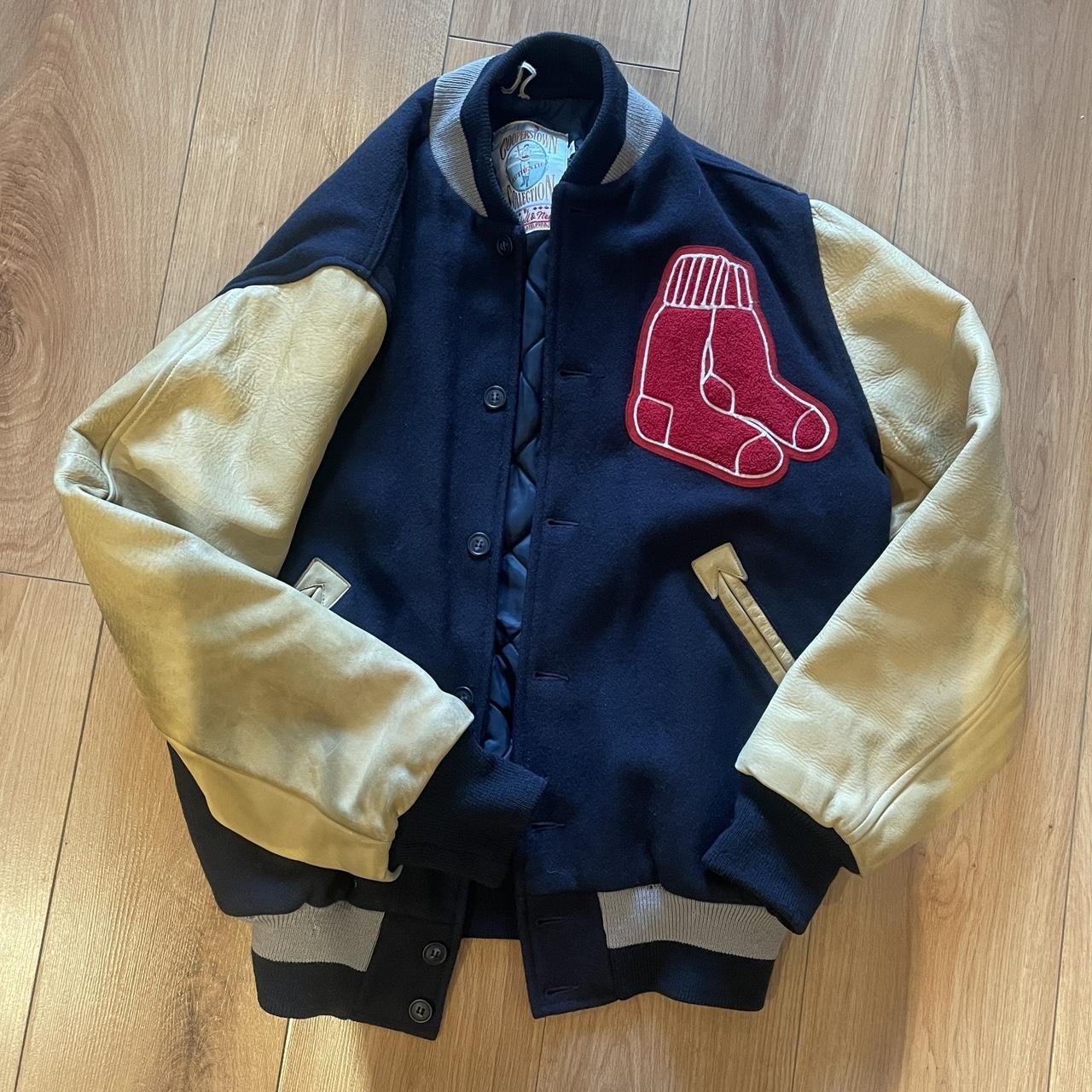 Mitchell and ness red sox jacket best sale