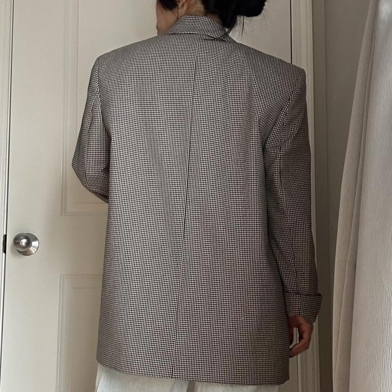 Zara Oversized Checked Blazer, Black and