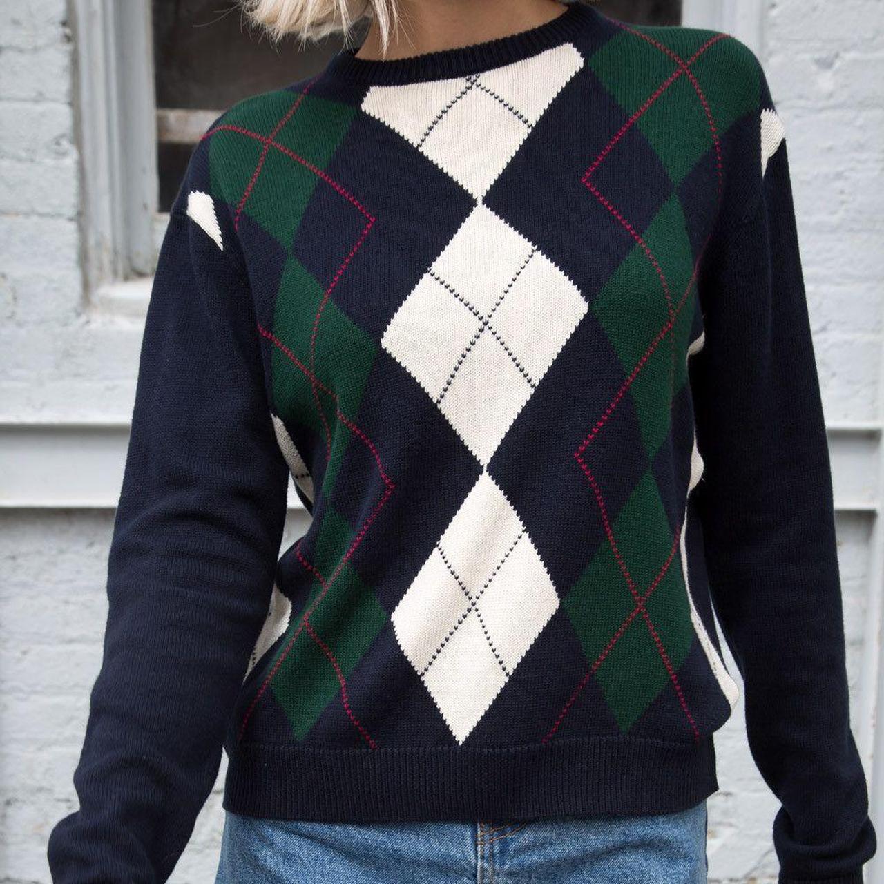 Brandy Melville argyle sweater so cute but don’t... Depop