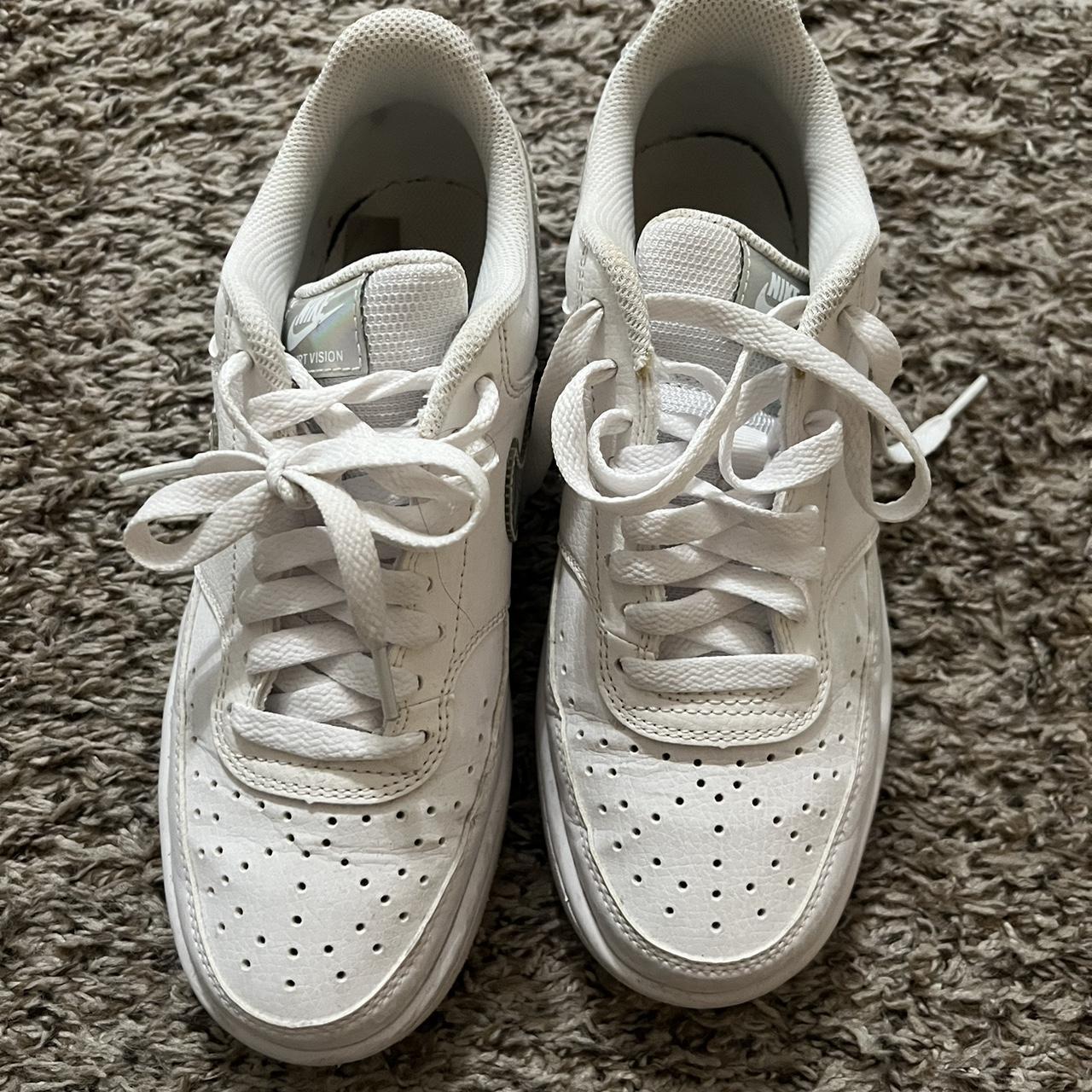 white holographic air force ones