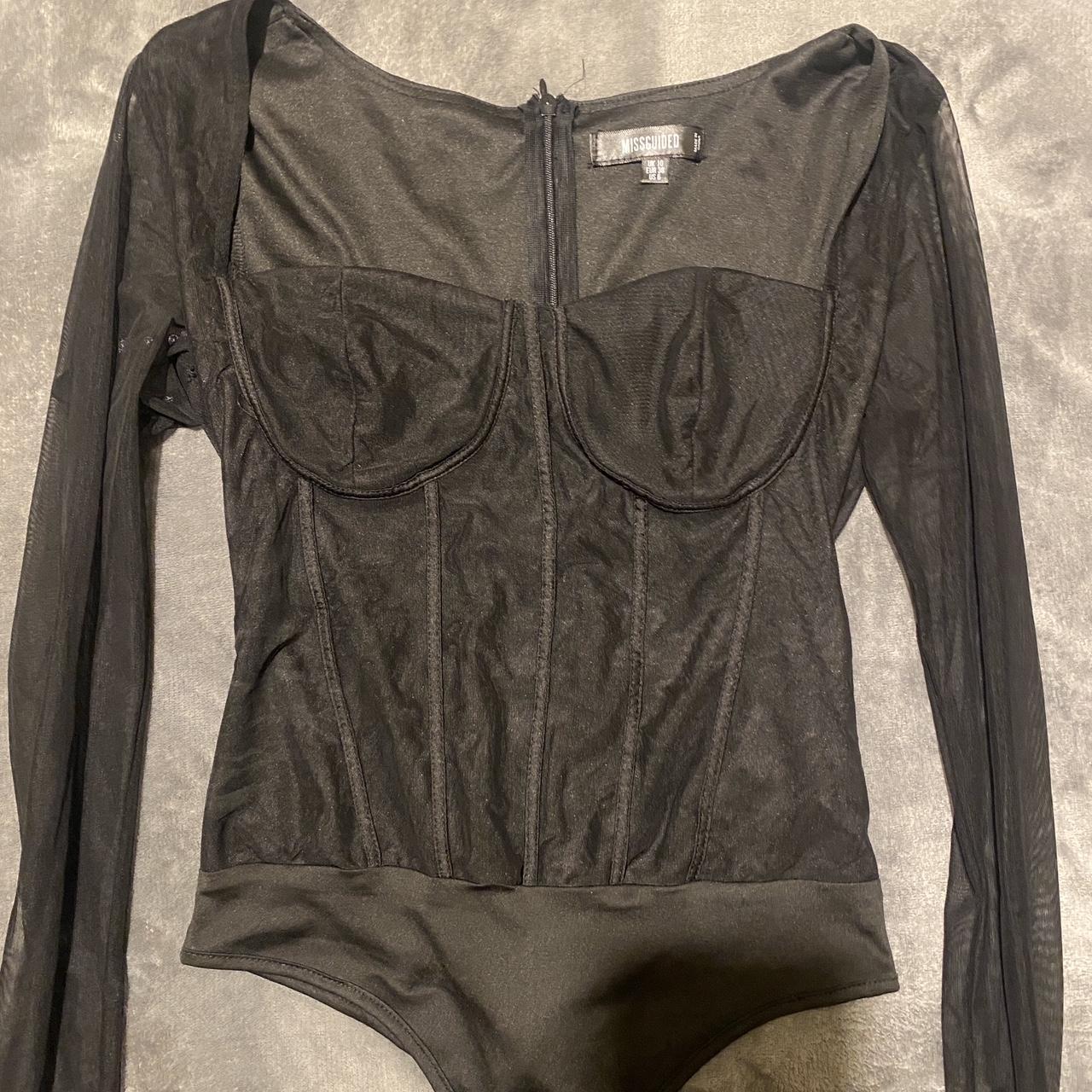 Black mesh bodysuit Only worn twice, bodice isn’t... - Depop