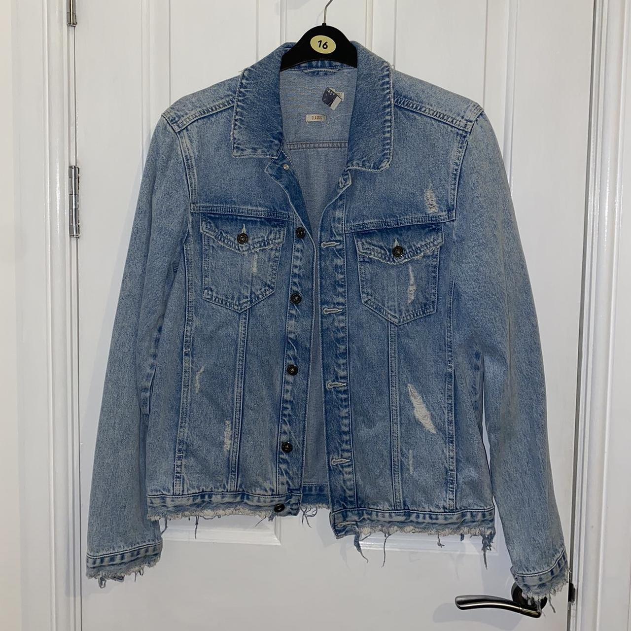 Ripped denim best sale jacket topshop