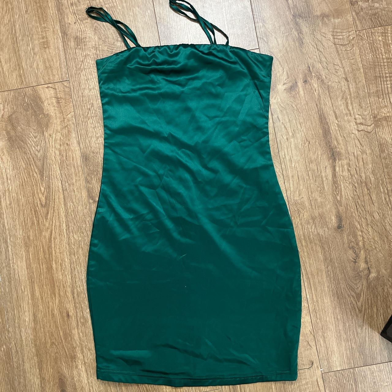 Oh Polly satin emerald green dress, size 8. Good... - Depop