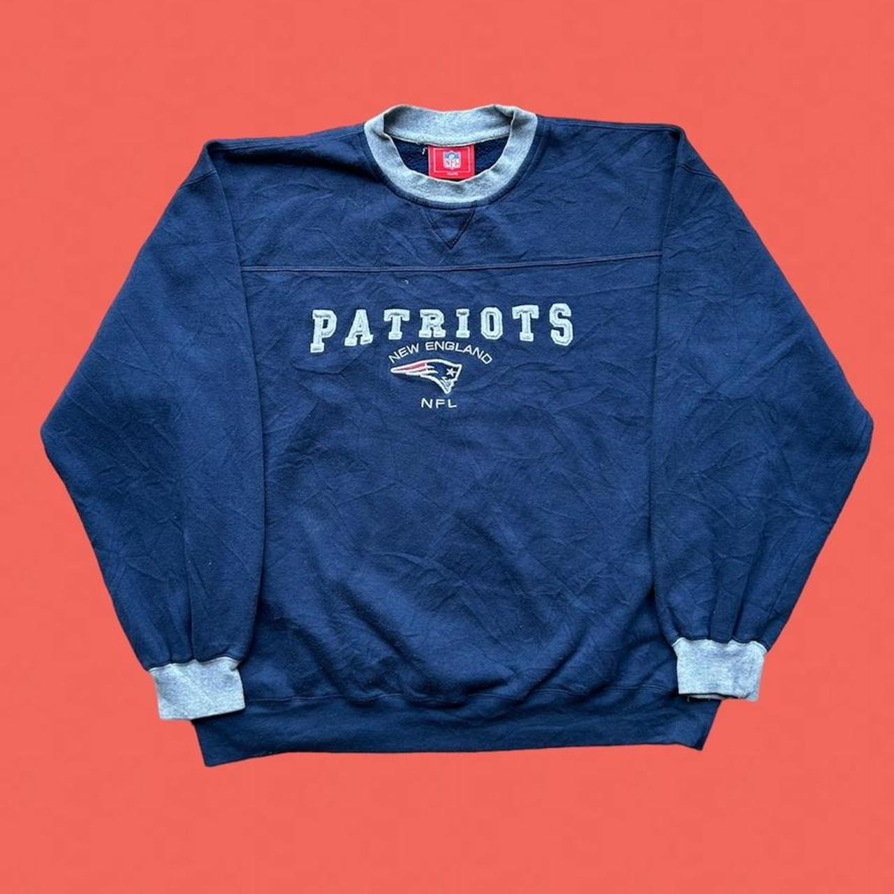 📍Navy NFL New England Patriots Vintage Sweatshirt... - Depop