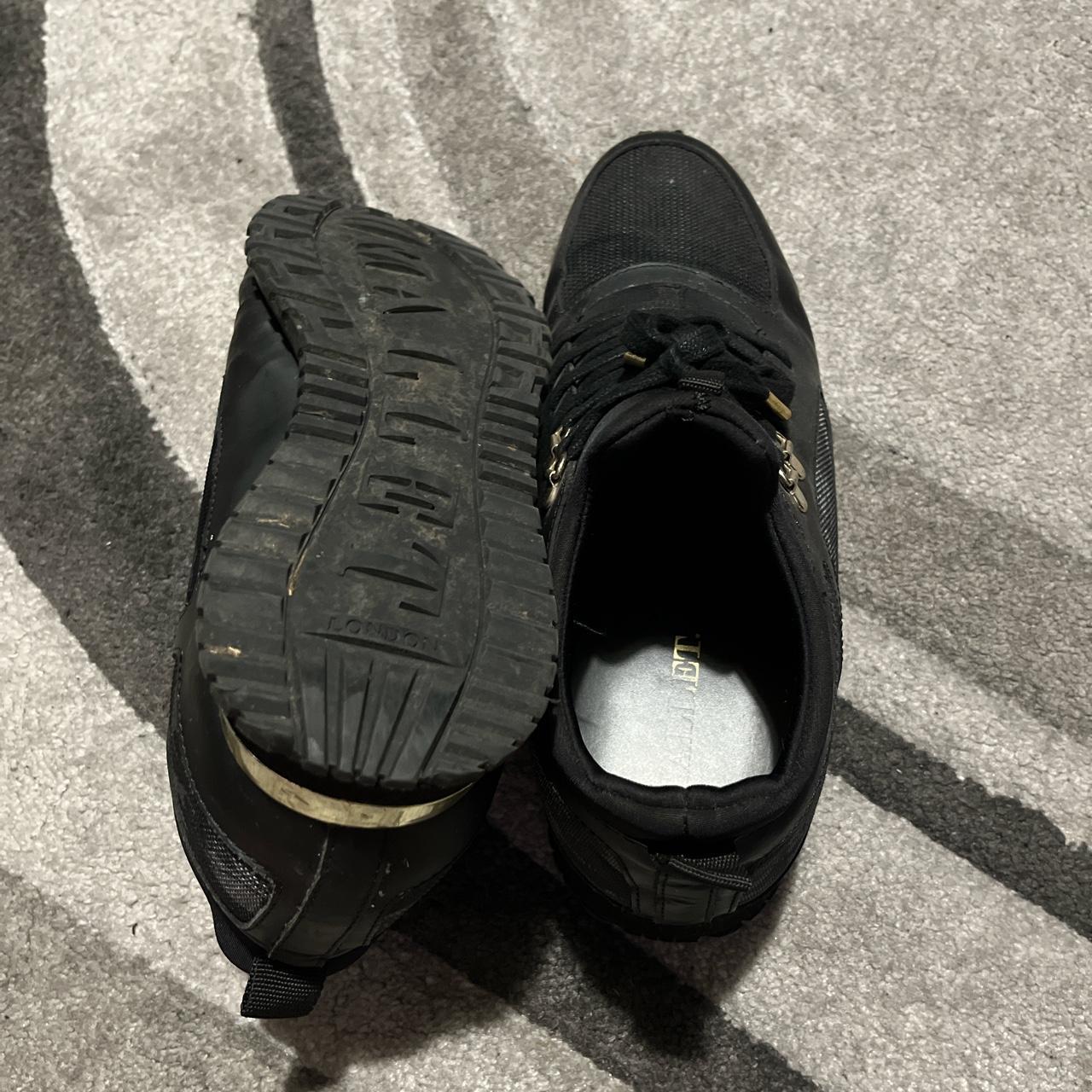 Mallet Men's Black and Gold Trainers Depop