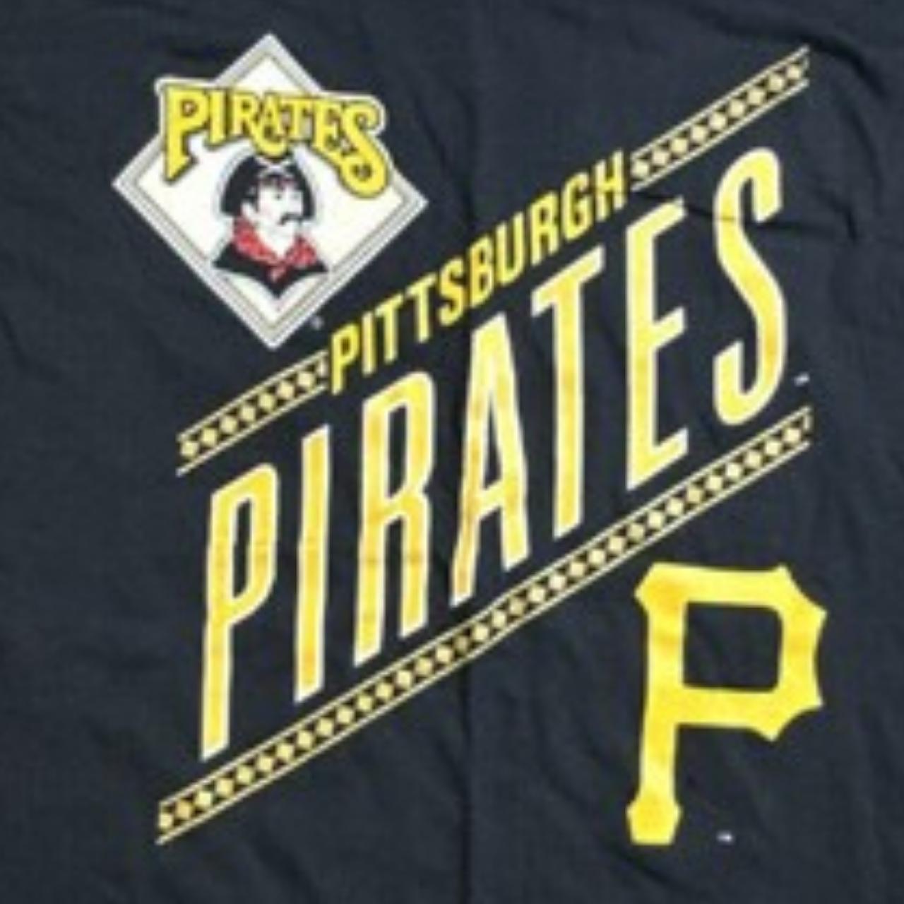 Vintage 80's Pittsburgh Pirates MLB V-Neck Tshirt - Depop