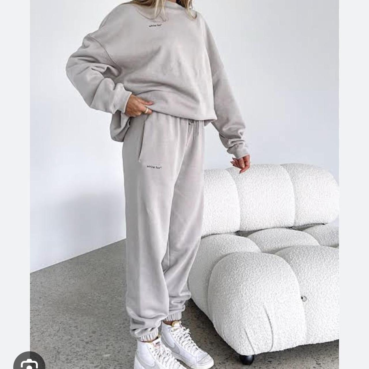 White fox tracksuit set mushroom colour. Only worn a... - Depop