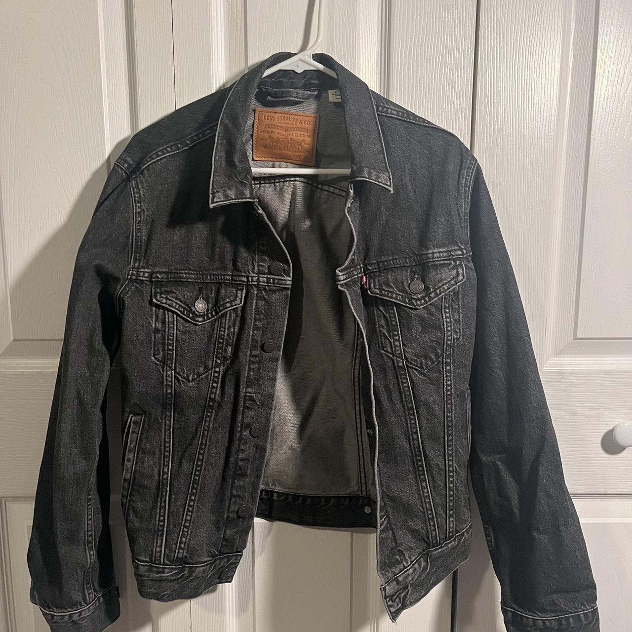 Washed black Levis Jean jacket - Depop