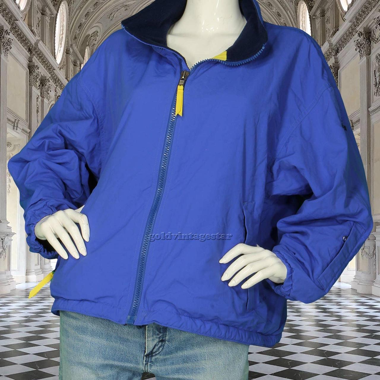 Women's Vintage Eddie Bauer Blue Fleece Lined USA... - Depop