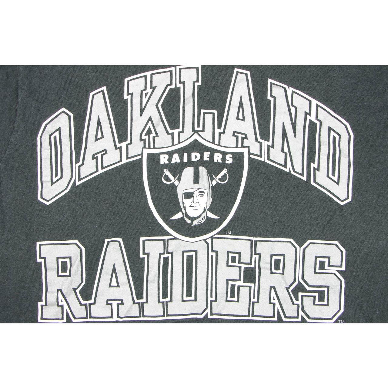 VTG Oakland Raiders Shirt All Over Print NFL football 90s Single