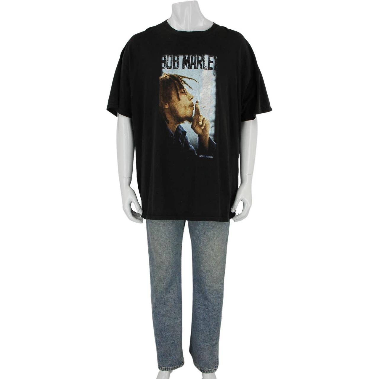 Vintage 90s Big Print Double Sided Bob Marley Rap Tee T Shirt Men’s Medium