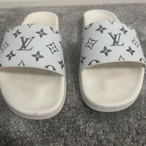 Louis Vuitton Waterfront Mule White Monogram Slides - Depop