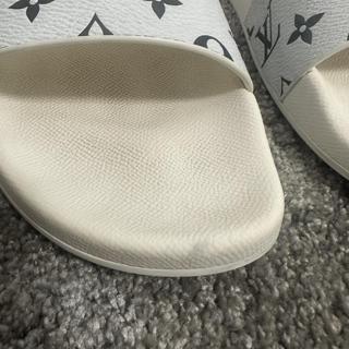 Pre-owned Louis Vuitton Waterfront Mule White Grey In White/grey