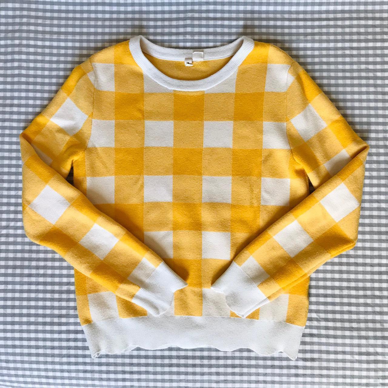 Yellow deals checkered sweater