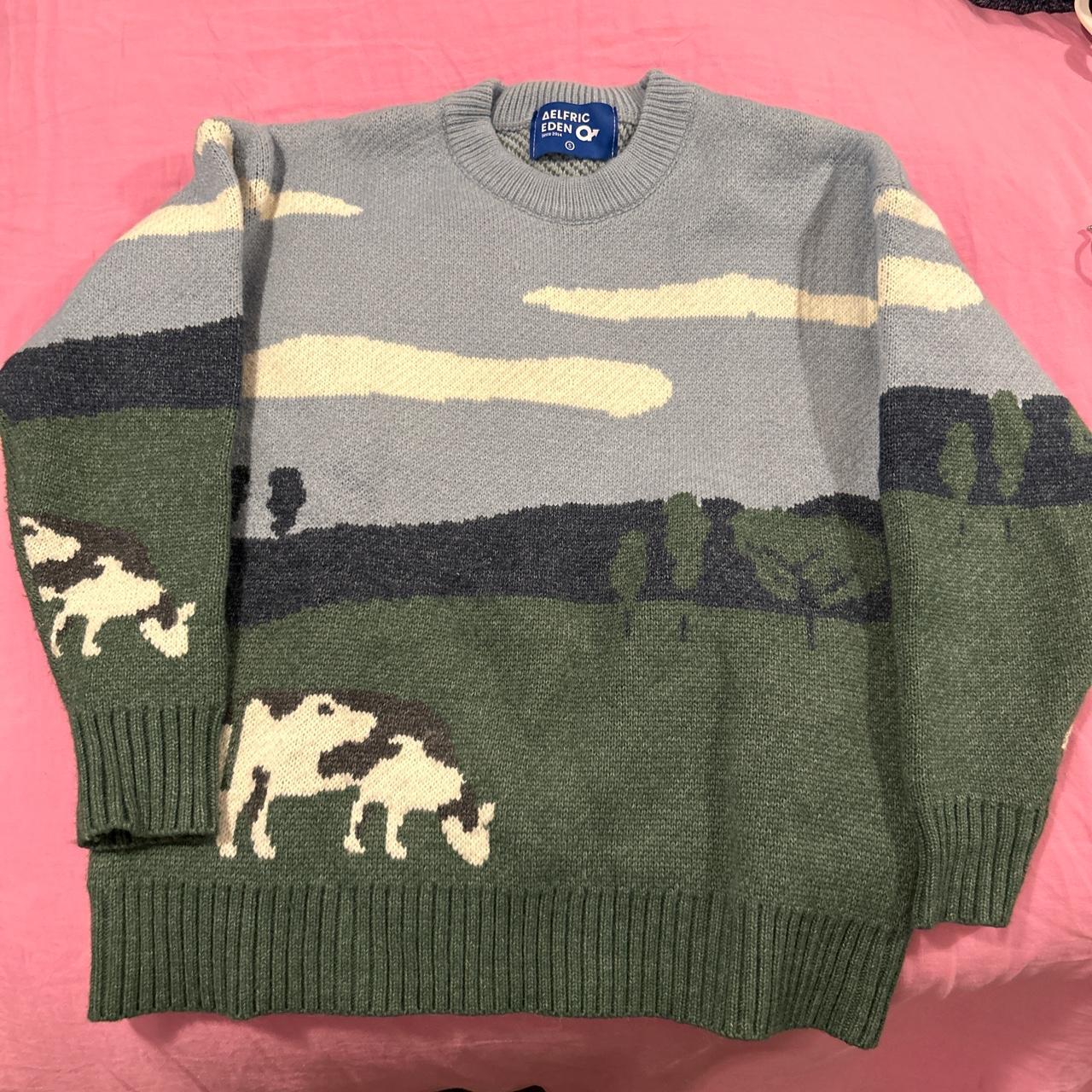 Aelfric Eden Vintage Prairie Cow Pattern Sweater Depop