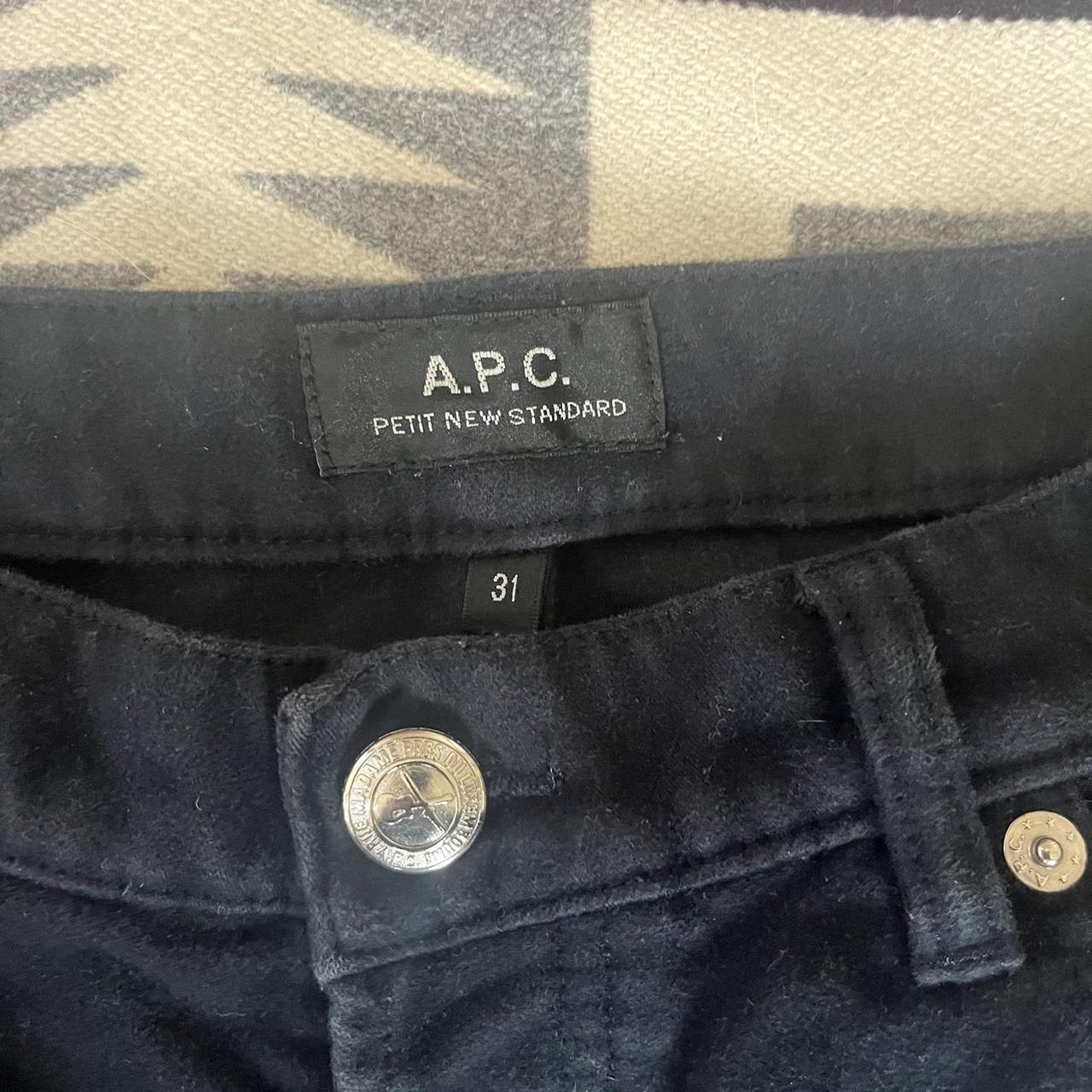 APC Black 100% cotton Fuzzy Pants Size 31 great... - Depop