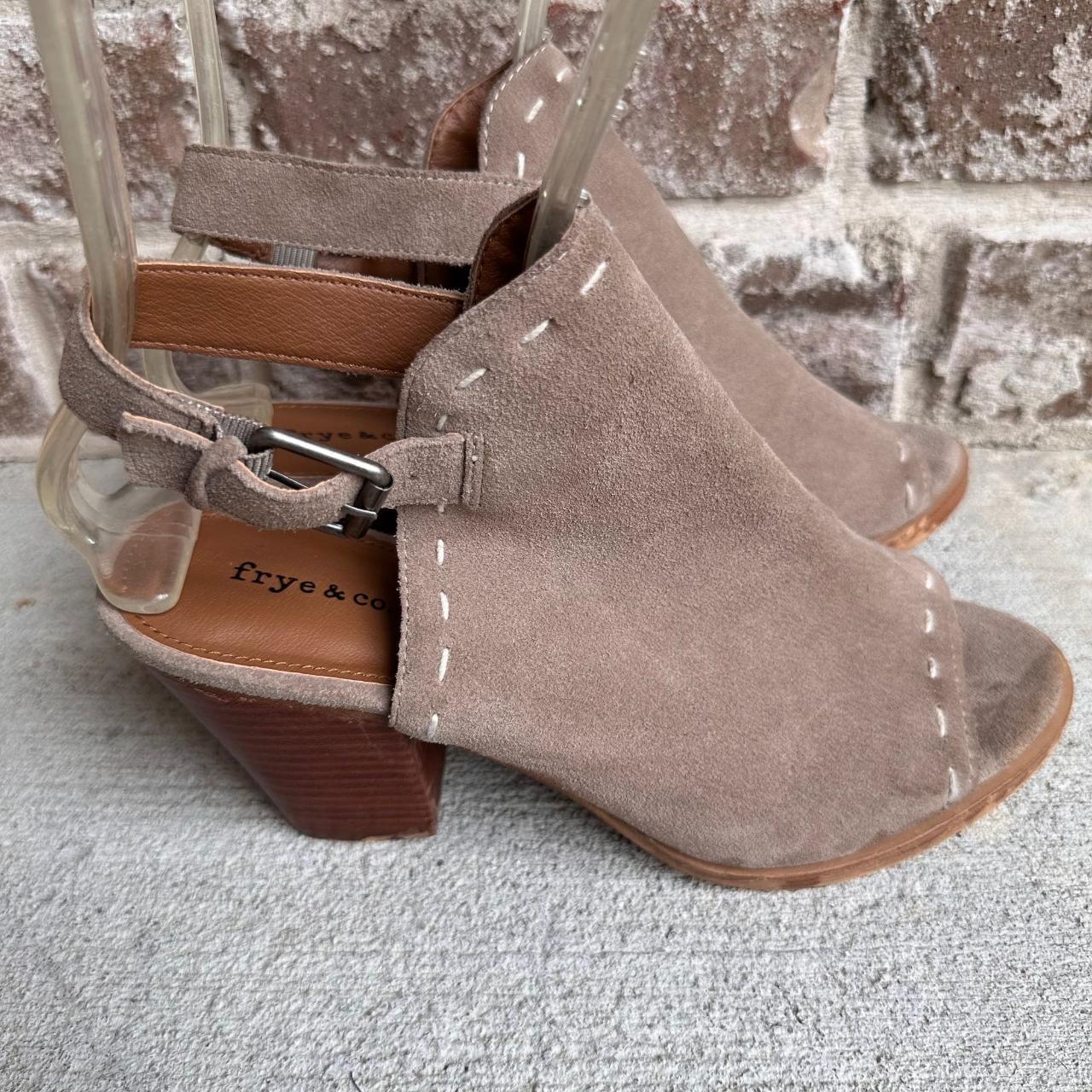 Frye open shop toe ankle boots