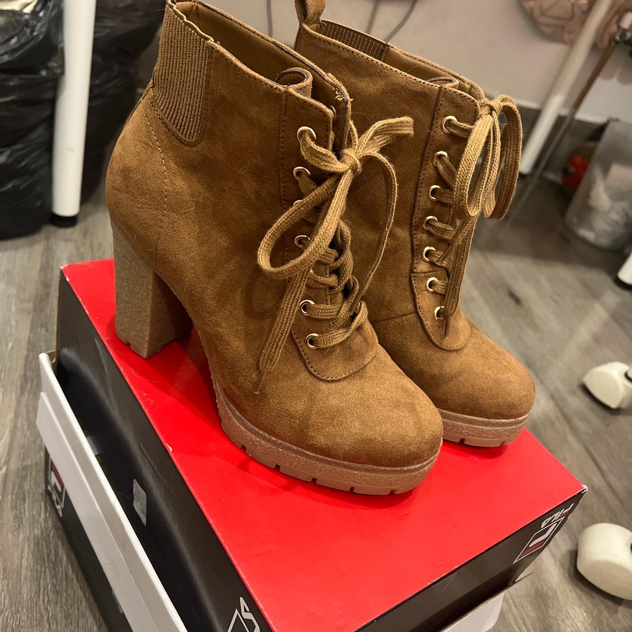 Brand new New Look brown tan ankle boots with heel Depop