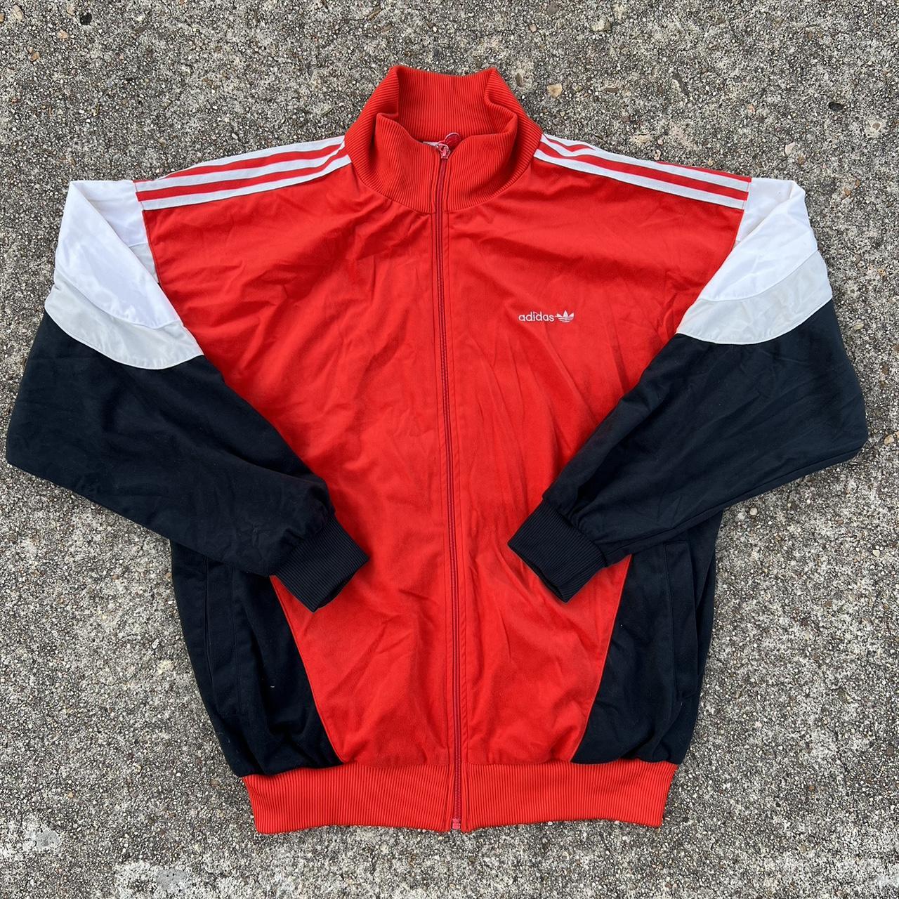 Adidas Originals Men's Red and Blue Sweatshirt | Depop