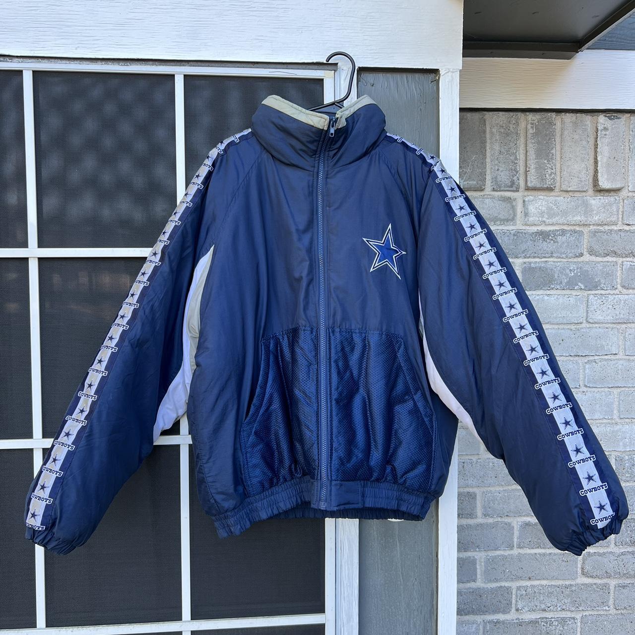 Vintage Dallas Cowboys puffer jacket. Full zip and - Depop