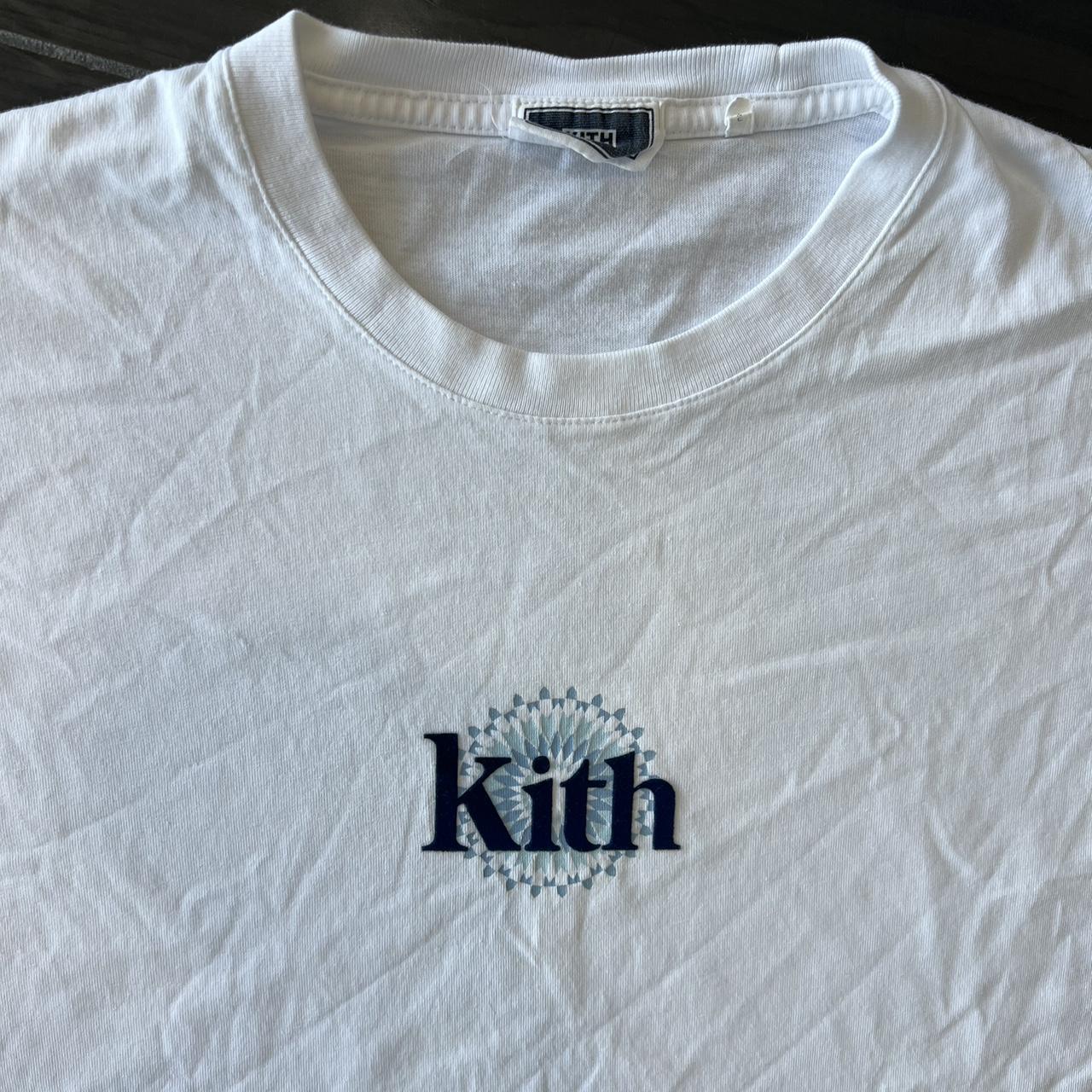 Kith Box Logo Moroccan Serif White Tee Shirt Hype... - Depop