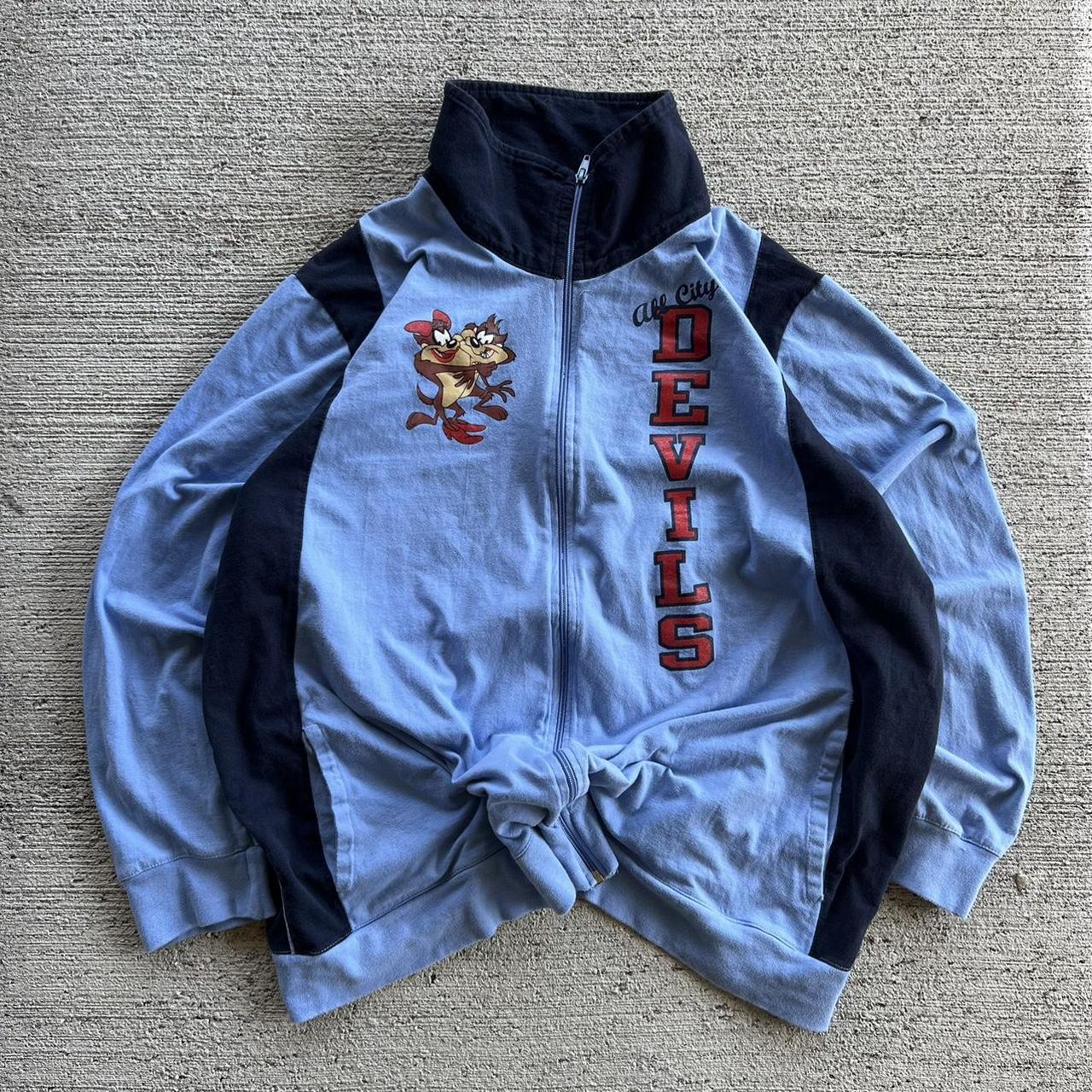 90s Looney Tunes Women’s XL Tracksuit Jacket Zip Up... - Depop