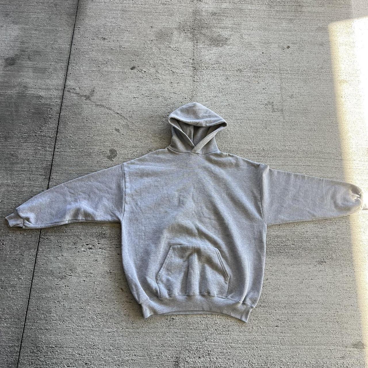 EXTRA BOXY! USA MADE VINTAGE JERZEES HOODIE GRAY... - Depop