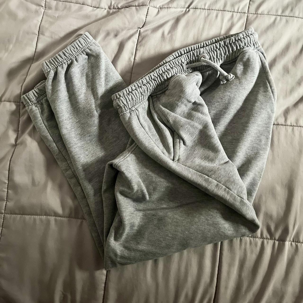 Grey joggers US size 2 low rise joggers featuring... - Depop