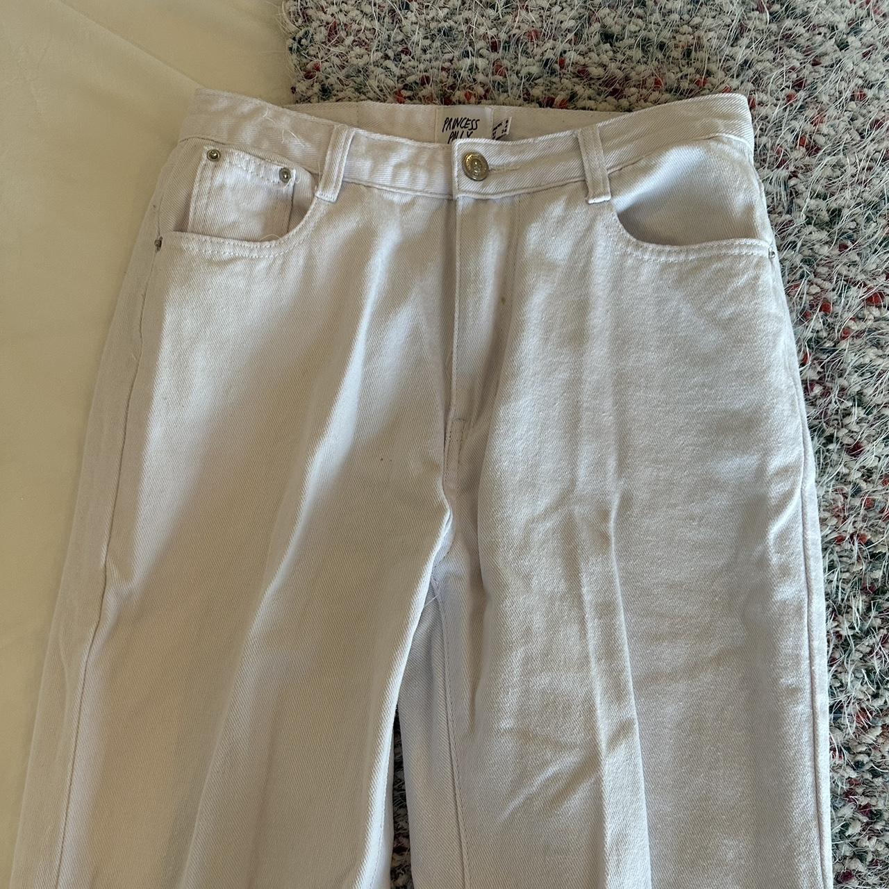 Princess Polly white Cece hammer wide leg jeans 2... - Depop