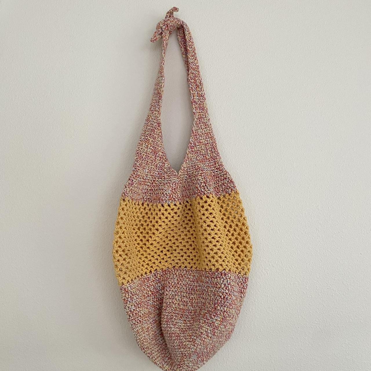 Women's Pink and Yellow Bag | Depop