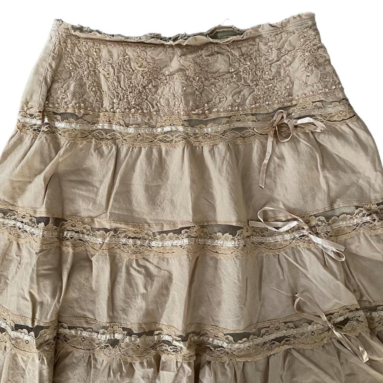 Wet Seal Women's Tan and Cream Skirt (2)