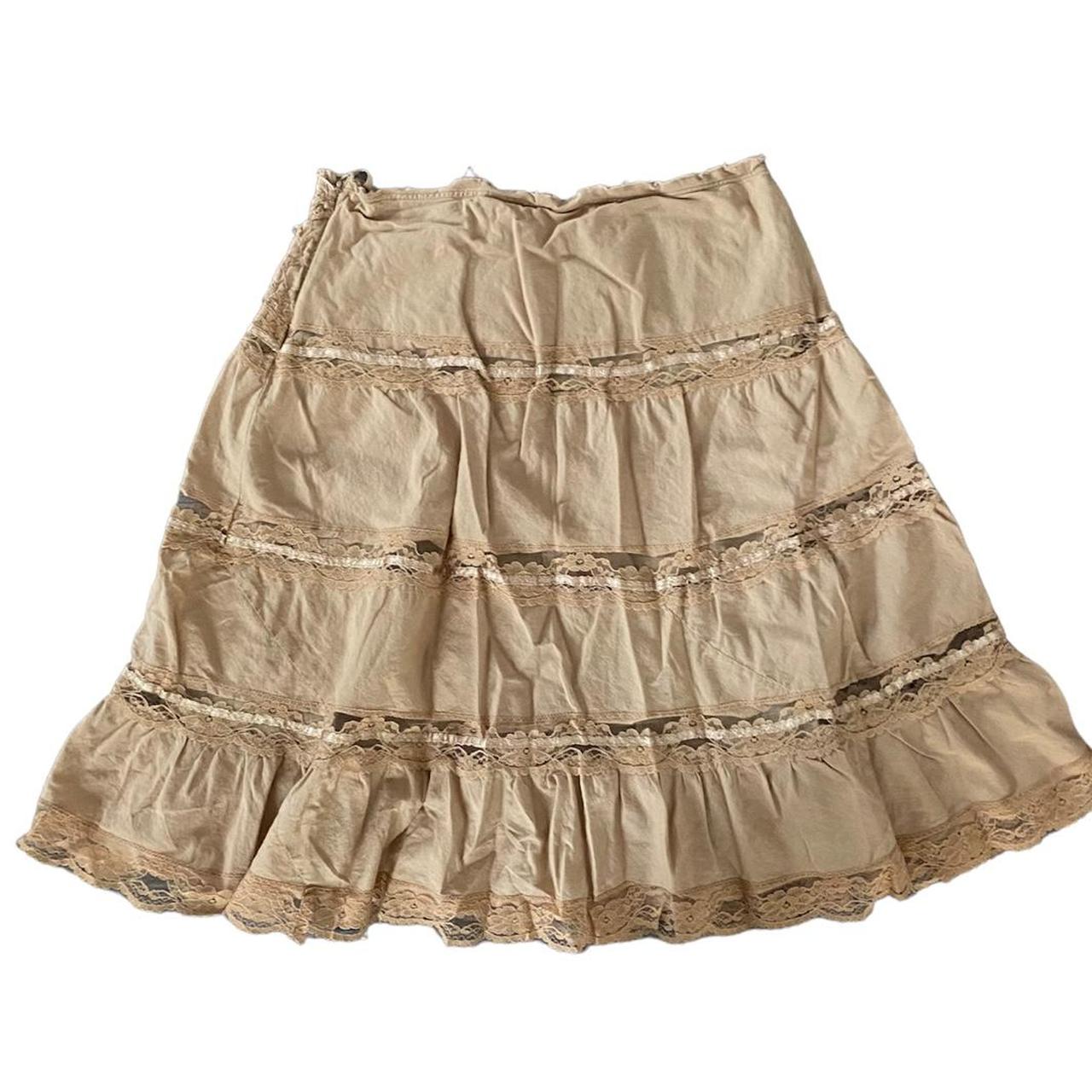 Wet Seal Women's Tan and Cream Skirt (4)